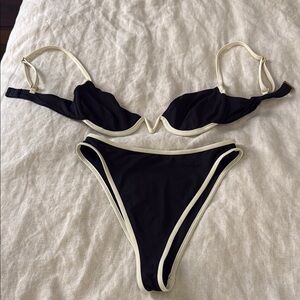 Black and Cream Bikini Set